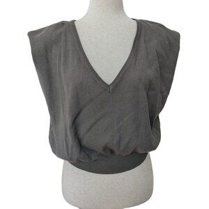 Alter Brooklyn Deep V Knitted Charcoal Tank Top